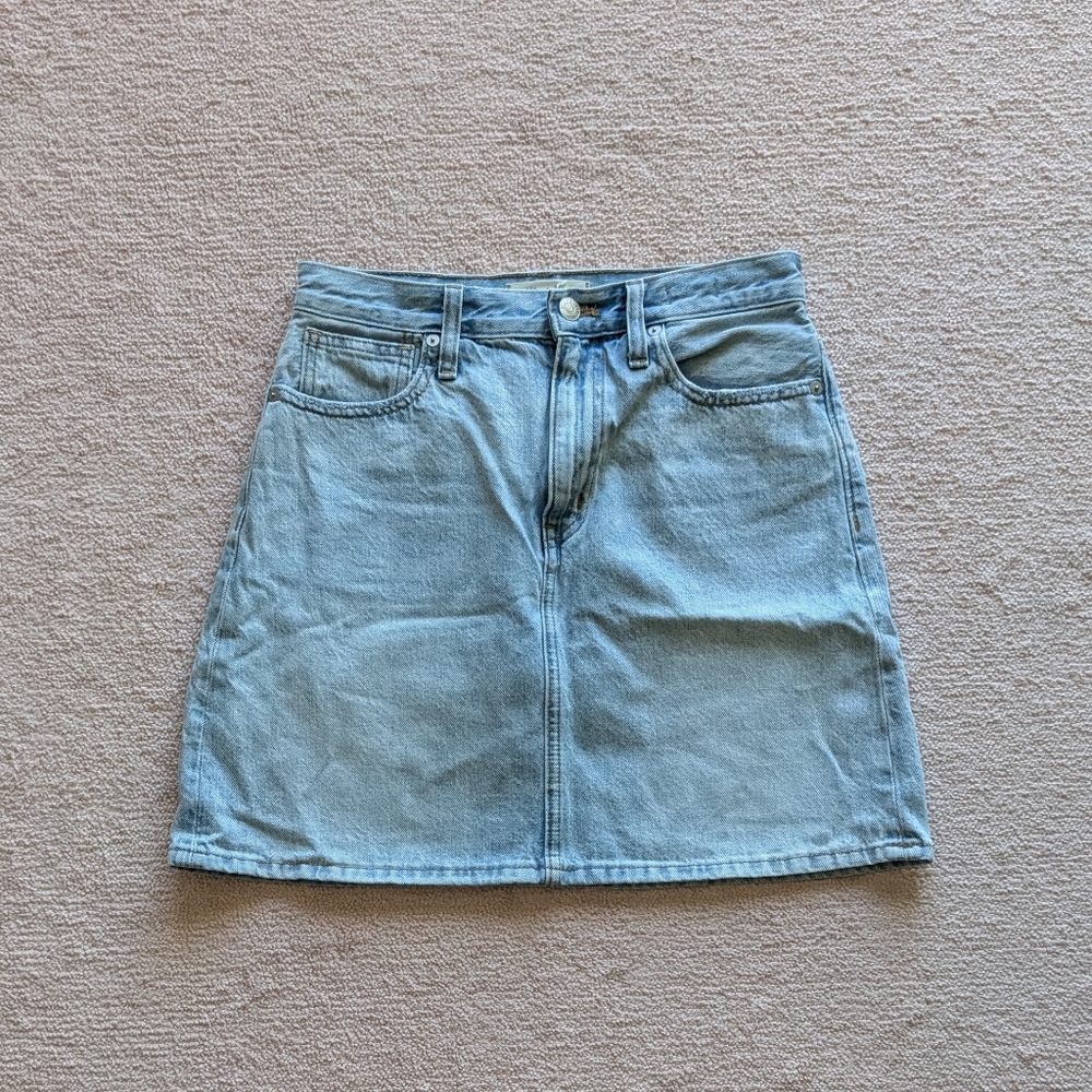 Madewell Rigid Denim A-Line 100% cotton skirt, size 25